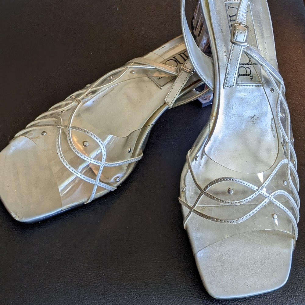Vintage Amanda Clear Heel and top sandals size 8 WW